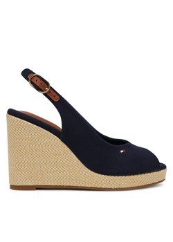Espadryle Tommy Hilfiger Flag High Wedge Espad Slingback FW0FW08597 Granatowy ze sklepu eobuwie.pl w kategorii Espadryle damskie - zdjęcie 182091231
