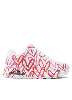 Sneakersy Skechers Uno Spread The Love 155507/WRPK Biały ze sklepu eobuwie.pl w kategorii Buty sportowe damskie - zdjęcie 182092163