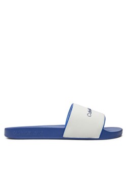 Klapki Calvin Klein Jeans Slide Institutional YM0YM01019 Biały ze sklepu eobuwie.pl w kategorii Klapki męskie - zdjęcie 182092744