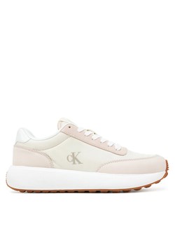 Sneakersy Calvin Klein Jeans Athleisure Runner Laceup Mix Wn YW0YW01774 Biały ze sklepu eobuwie.pl w kategorii Buty sportowe damskie - zdjęcie 182092943