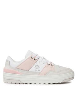 Sneakersy Tommy Hilfiger Th Basket Sneaker Lo FW0FW07756 Szary ze sklepu eobuwie.pl w kategorii Trampki damskie - zdjęcie 182093541