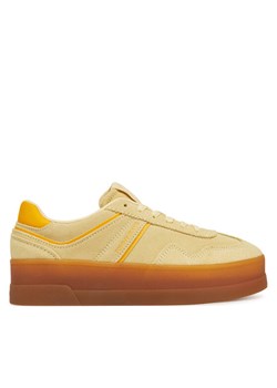 Sneakersy Tommy Jeans The Greenwich Flatform Suede EN0EN02734 Żółty ze sklepu eobuwie.pl w kategorii Buty sportowe damskie - zdjęcie 182095673