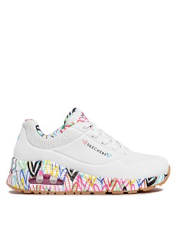 Sneakersy Skechers Uno Loving Love 155506/WHT Biały ze sklepu eobuwie.pl w kategorii Buty sportowe damskie - zdjęcie 182095951