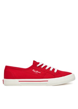 Tenisówki Pepe Jeans Brady Basic W PLS31287 Czerwony ze sklepu eobuwie.pl w kategorii Trampki damskie - zdjęcie 182096044