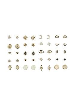 Zestaw 20 par kolczyków Pieces Pclona Mega Pack Earrings D2d 17153167 Złoty ze sklepu eobuwie.pl w kategorii Kolczyki - zdjęcie 182096691