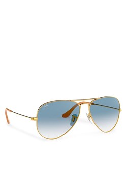 Okulary przeciwsłoneczne Ray-Ban Aviator Large Metal 0RB3025 001/3F Złoty ze sklepu eobuwie.pl w kategorii Okulary przeciwsłoneczne męskie - zdjęcie 182097163
