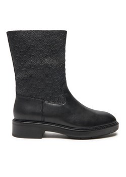 Botki Calvin Klein Flat Ankle Boot Mono Mix HW0HW02195 Czarny ze sklepu eobuwie.pl w kategorii Botki - zdjęcie 182098053