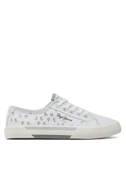 Tenisówki Pepe Jeans Brady Shine G PGS30562 Biały ze sklepu eobuwie.pl w kategorii Trampki dziecięce - zdjęcie 182098301