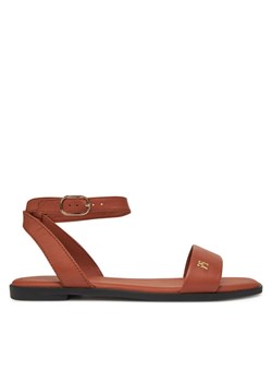 Sandały Tommy Hilfiger Ankle Strap Leather Sandal FW0FW08422 Brązowy ze sklepu eobuwie.pl w kategorii Sandały damskie - zdjęcie 182098653