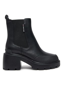 Botki Tommy Jeans Tjw Mid Heel Chelsea Boot EN0EN02681 Czarny ze sklepu eobuwie.pl w kategorii Botki - zdjęcie 182098704