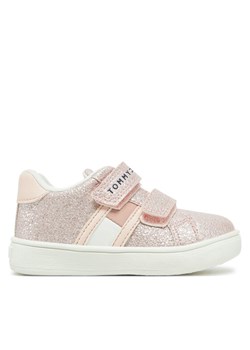 Sneakersy Tommy Hilfiger Flag Low Cut Velcro Sneaker T1A9-33725-0745 M Różowy ze sklepu eobuwie.pl w kategorii Buty sportowe dziecięce - zdjęcie 182099081
