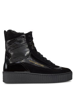 Botki Tommy Hilfiger Patent Laceup City Snow Boot FW0FW07841 Czarny ze sklepu eobuwie.pl w kategorii Botki - zdjęcie 182099653