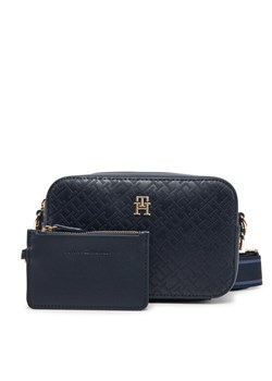 Torebka Tommy Hilfiger Th Distinct Camera Bag Mono AW0AW17221 Granatowy ze sklepu eobuwie.pl w kategorii Listonoszki - zdjęcie 182100972