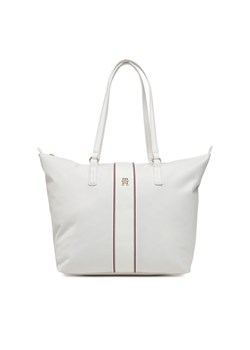 Torebka Tommy Hilfiger Poppy Tote Corp AW0AW17205 Écru ze sklepu eobuwie.pl w kategorii Torby Shopper bag - zdjęcie 182101202