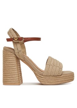 Espadryle Tommy Hilfiger Rope Heel Platform Sandal FW0FW08425 Beżowy ze sklepu eobuwie.pl w kategorii Espadryle damskie - zdjęcie 182101704