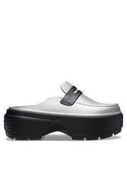 Klapki Crocs Stomp Metallic Loafer Clog 210363 Srebrny ze sklepu eobuwie.pl w kategorii Klapki damskie - zdjęcie 182101812