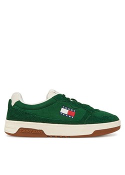 Sneakersy Tommy Jeans Tjm Cupsole Suede EM0EM01568 Zielony ze sklepu eobuwie.pl w kategorii Buty sportowe męskie - zdjęcie 182101933