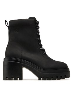Botki Calvin Klein Jeans Chunky Heeled Zip Boot Lth YW0YW01548 Czarny ze sklepu eobuwie.pl w kategorii Botki - zdjęcie 182102620