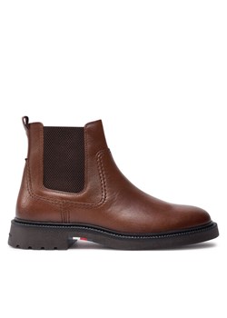 Sztyblety Tommy Hilfiger Comfort Lwt Lth Chelsea FM0FM05184 Brązowy ze sklepu eobuwie.pl w kategorii Buty zimowe męskie - zdjęcie 182103310
