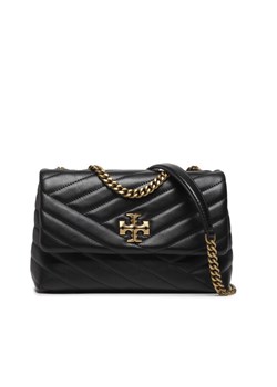 Torebka Tory Burch Kira Chevron Small Convertible 90452 Czarny ze sklepu eobuwie.pl w kategorii Kopertówki - zdjęcie 182104904
