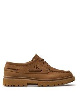 Półbuty Calvin Klein Jeans Hybrid Boat Shoe Slipon Lh Btw YM0YM00937 Brązowy ze sklepu eobuwie.pl w kategorii Mokasyny męskie - zdjęcie 182105752