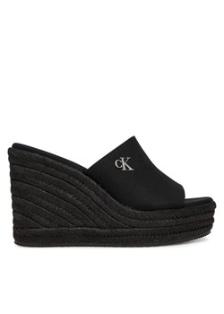Espadryle Calvin Klein Jeans Wedge Rope Slide Mg YW0YW01699 Czarny ze sklepu eobuwie.pl w kategorii Espadryle damskie - zdjęcie 182106174