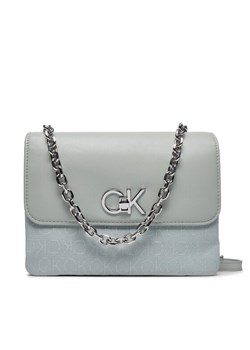 Torebka Calvin Klein Re-Lock K60K611877 Szary ze sklepu eobuwie.pl w kategorii Listonoszki - zdjęcie 182106240