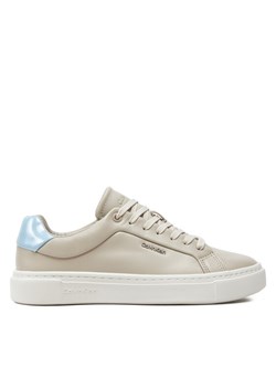 Sneakersy Calvin Klein Cupsole Lace Up W/Ml Lth HW0HW02119 Beżowy ze sklepu eobuwie.pl w kategorii Buty sportowe damskie - zdjęcie 182106523