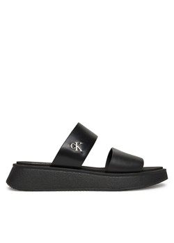 Klapki Calvin Klein Jeans Sandal Slide Double Strap YW0YW01694 Czarny ze sklepu eobuwie.pl w kategorii Klapki damskie - zdjęcie 182106744