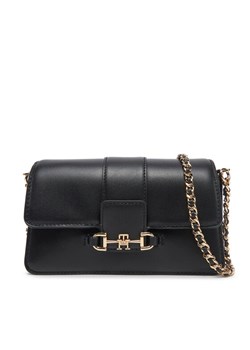 Torebka Tommy Hilfiger Heritage Leather Crossover AW0AW17212 Czarny ze sklepu eobuwie.pl w kategorii Kopertówki - zdjęcie 182107142
