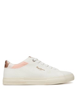 Sneakersy Pepe Jeans Kenton Knit PLS31601 Biały ze sklepu eobuwie.pl w kategorii Trampki damskie - zdjęcie 182108660