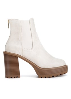 Botki Nine West WFA3374-1 Écru ze sklepu eobuwie.pl w kategorii Botki - zdjęcie 182109192