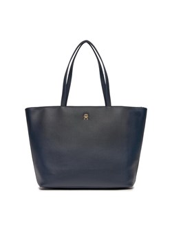 Torebka Tommy Hilfiger Th Essential Sc Tote Corp AW0AW16089 Granatowy ze sklepu eobuwie.pl w kategorii Torby Shopper bag - zdjęcie 182109310