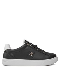Sneakersy Tommy Hilfiger Essential Elevated Court Sneaker FW0FW07685 Czarny ze sklepu eobuwie.pl w kategorii Trampki damskie - zdjęcie 182109662