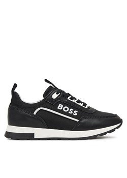 Sneakersy BOSS J51653 M Czarny ze sklepu eobuwie.pl w kategorii Buty sportowe dziecięce - zdjęcie 182109730