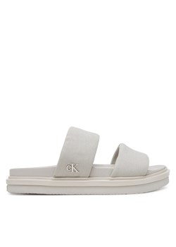 Klapki Calvin Klein Jeans Flat Molded Dbl Bar Sandal Cv YM0YM01222 Szary ze sklepu eobuwie.pl w kategorii Klapki męskie - zdjęcie 182110480