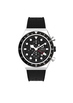 Zegarek Timex Q Timex Three Time Zone Chronograph TW2V70000 Czarny ze sklepu eobuwie.pl w kategorii Zegarki - zdjęcie 182111104