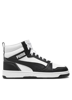 Sneakersy Puma Rebound v6 Mid Jr 393831 01 Biały ze sklepu eobuwie.pl w kategorii Buty sportowe dziecięce - zdjęcie 182111773