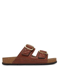Klapki Scholl Bora 2 Straps MF32081 Brązowy ze sklepu eobuwie.pl w kategorii Klapki damskie - zdjęcie 182112523