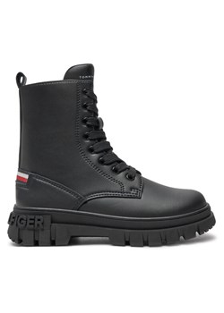 Trapery Tommy Hilfiger Lace-Up Bootie T3A5-33600-1351 M Czarny ze sklepu eobuwie.pl w kategorii Buty zimowe dziecięce - zdjęcie 182113381