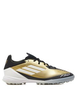 Buty do piłki nożnej adidas F50 League Messi Turf IG9282 Złoty ze sklepu eobuwie.pl w kategorii Buty sportowe męskie - zdjęcie 182113544
