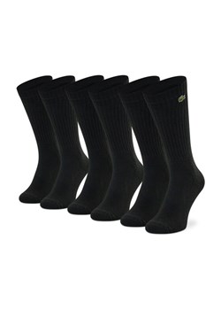 Zestaw 3 par wysokich skarpet unisex Lacoste RA4182 Czarny ze sklepu eobuwie.pl w kategorii Skarpetki męskie - zdjęcie 182113794