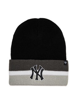 Czapka 47 Brand MLB New York Yankees Split Cuff 47 B-SPLCC17ACE-BK Czarny ze sklepu eobuwie.pl w kategorii Czapki zimowe męskie - zdjęcie 182114350