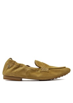 Lordsy Tommy Hilfiger Th Suede Moccasin FW0FW07714 Khaki ze sklepu eobuwie.pl w kategorii Lordsy damskie - zdjęcie 182114933