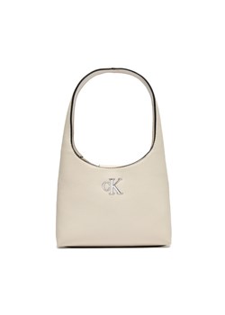 Torebka Calvin Klein Jeans Minimal Monogram Shoulder Bag K60K610843 Écru ze sklepu eobuwie.pl w kategorii Torby Shopper bag - zdjęcie 182116140