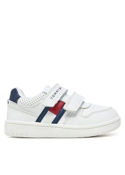 Sneakersy Tommy Hilfiger Flag Low Cut Velcro Sneaker T1X9-33841-1355 M Biały ze sklepu eobuwie.pl w kategorii Buty sportowe dziecięce - zdjęcie 182116412