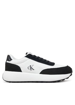 Sneakersy Calvin Klein Jeans Athleisure Runner Laceup Mix Wn YW0YW01774 Biały ze sklepu eobuwie.pl w kategorii Buty sportowe damskie - zdjęcie 182117062