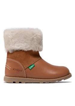 Kozaki Kickers Nonofur 878683-10-116 S Brązowy ze sklepu eobuwie.pl w kategorii Buty zimowe dziecięce - zdjęcie 182117072