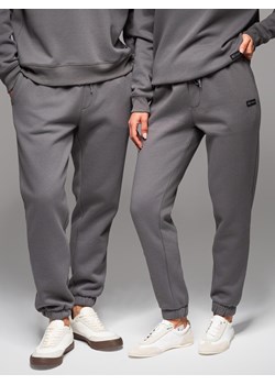 Klasyczne spodnie dresowe ze ściągaczami unisex– szare V18 OU-PSBC-0100 ze sklepu ombre w kategorii Spodnie męskie - zdjęcie 182591840