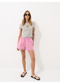 Mohito - T-shirt z nadrukiem misia - szary ze sklepu Mohito w kategorii Bluzki damskie - zdjęcie 182591974